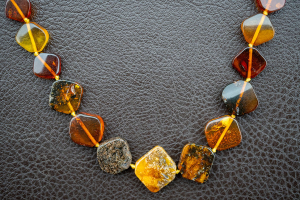 Collier pour Bébé en Ambres Multicolores (Grand)