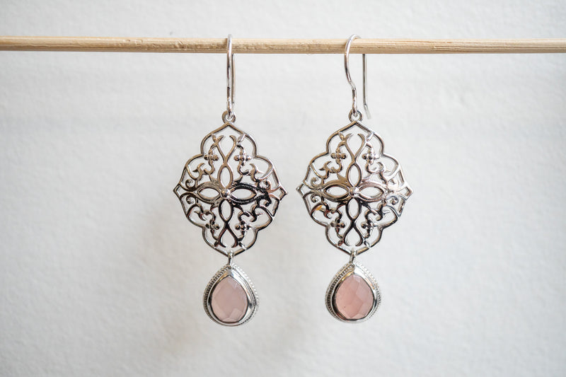 Boucles d'oreilles en agate et argent 925