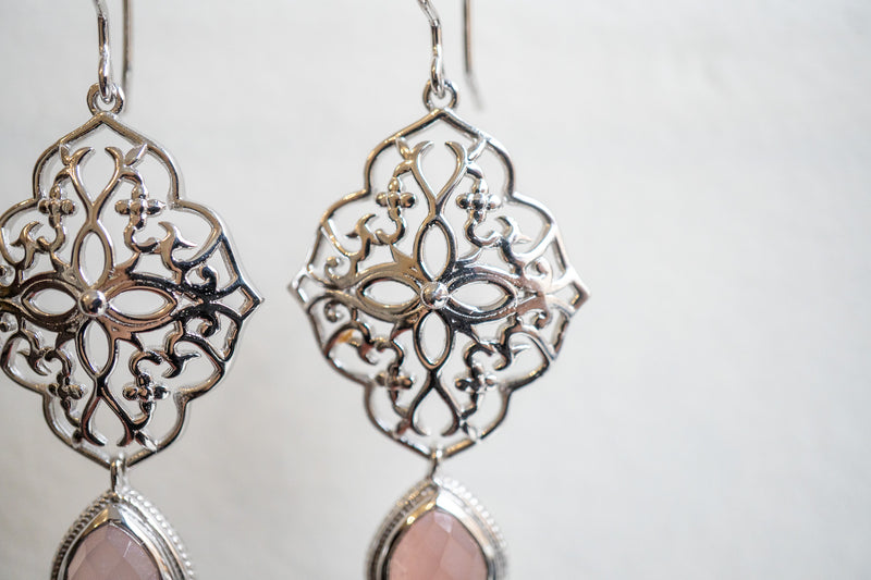 Boucles d'oreilles en agate et argent 925