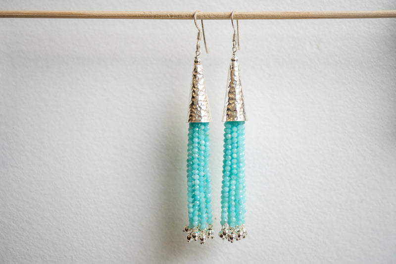 Boucles d'oreilles en agate et argent 925