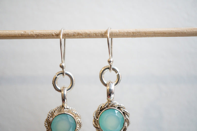 Boucles d'oreilles en agate et argent 925