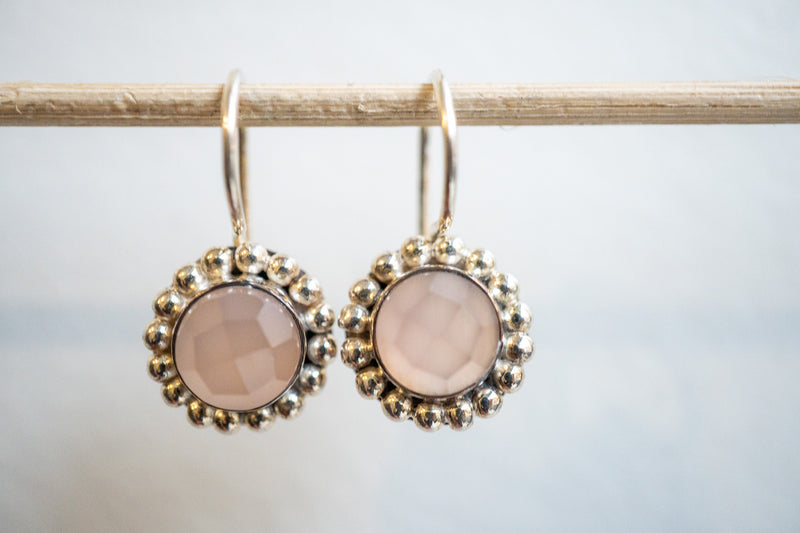 Boucles d'oreilles en agate et argent 925