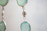 Boucles d'oreilles en agate et oxyde de zirconium et argent 925