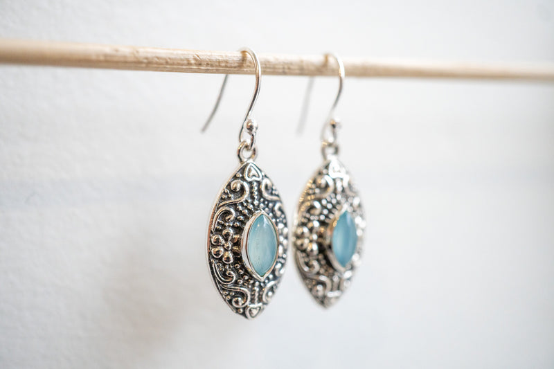 Boucles d'oreilles en agate et argent 925