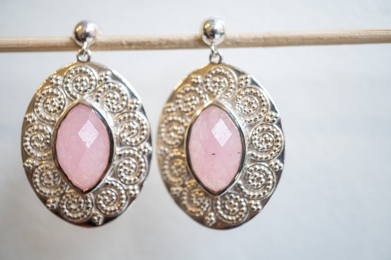 Boucles d'oreilles en agate et argent 925