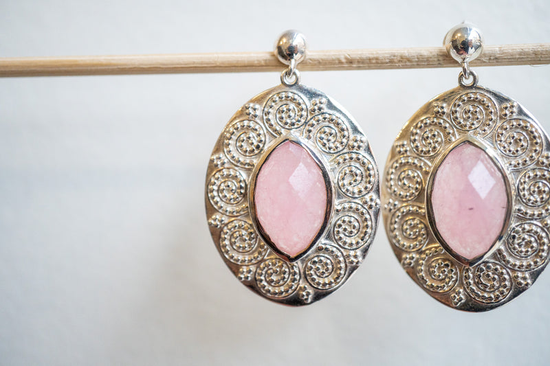 Boucles d'oreilles en agate et argent 925