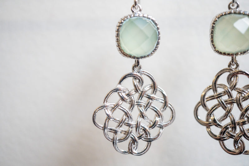 Boucles d'oreilles en agate rose et argent 925