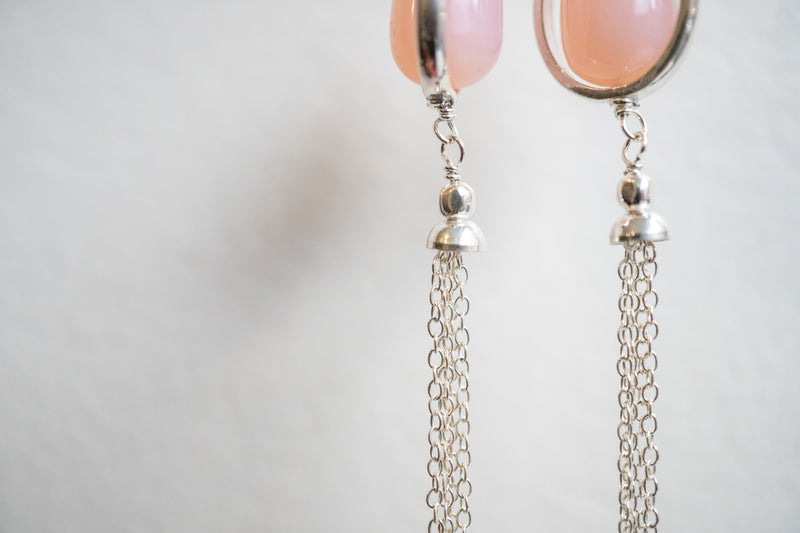 Boucles d'oreilles en agate et argent 925