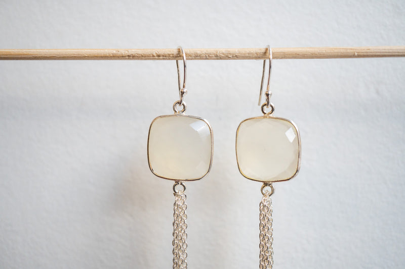 Boucles d'oreilles en agate et argent 925