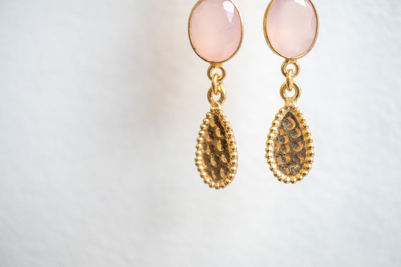 Boucles d'oreilles en agate et argent 925 vermeil