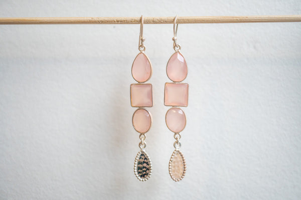 Boucles d'oreilles en agate et argent 925