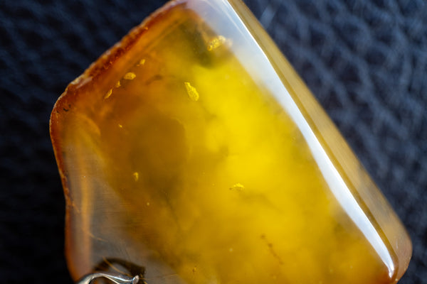 Pendentif Oval en Argent 925 avec Ambre jaune de la Mer Baltique